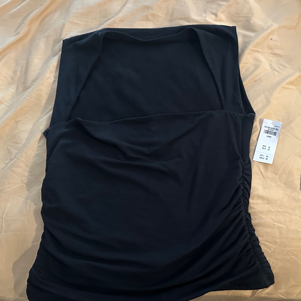 Abercrombie & Fitch Black Ruched Sleeveless Top